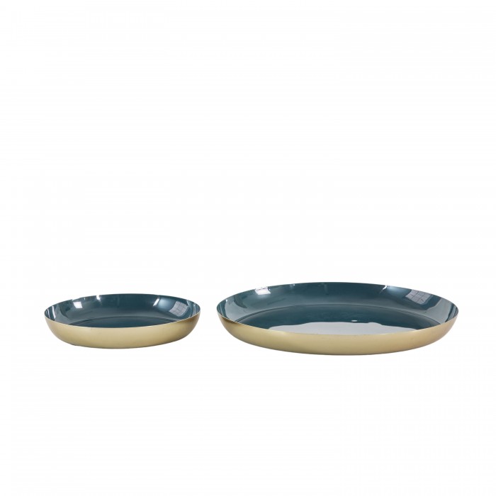 Cassie Trays Teal/Gold (Set of 2)