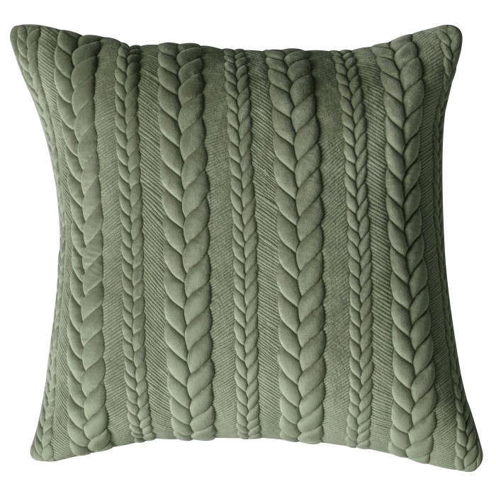 Chenille Embroidered Cushion Sage