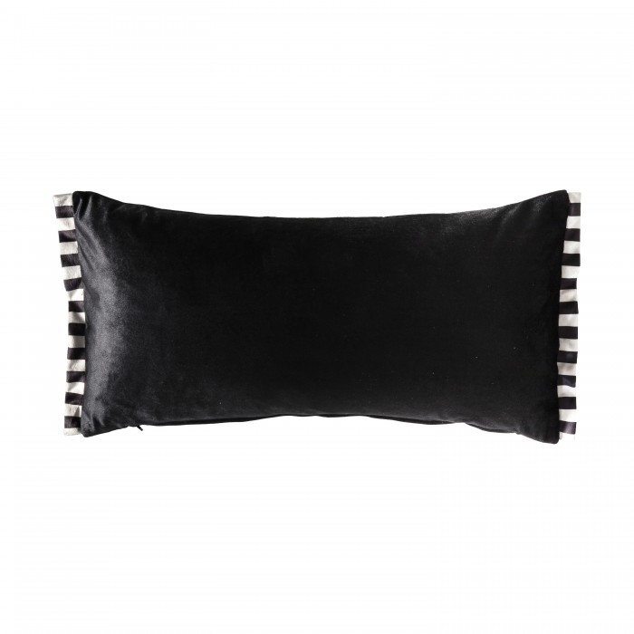 Candy Velvet Oxford Cushion Black