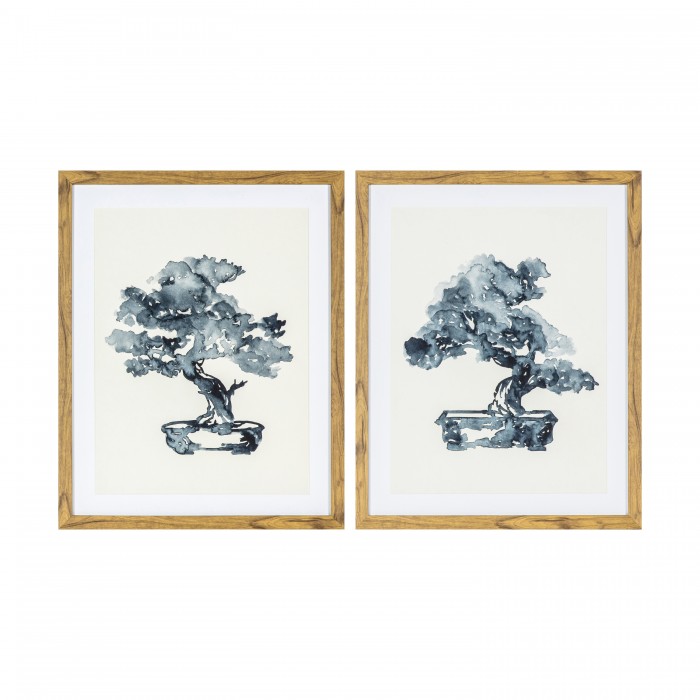 Bonsai Ink Abstract Studies Framed Art Set of 2