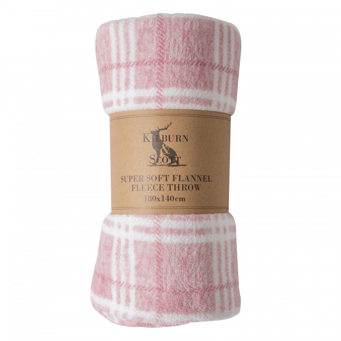Checkmate Rolled Fleece Blush