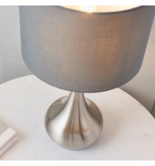 Piccadilly Table Lamp Nickel & Dark Grey