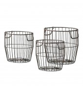 Leeton Metal Baskets (Set of 3)