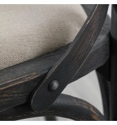 Cafe Chair Black Linen (2pk)