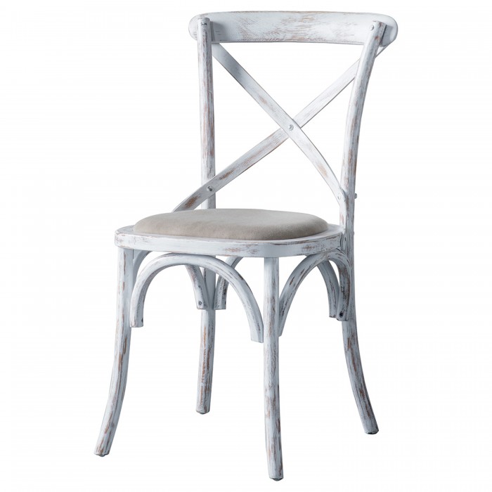 Cafe Chair White Linen (2pk)