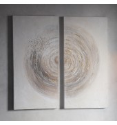 Amber Spiral Textured Art Canvas