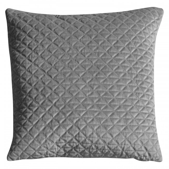 Diamond Quilted Cushion Silver