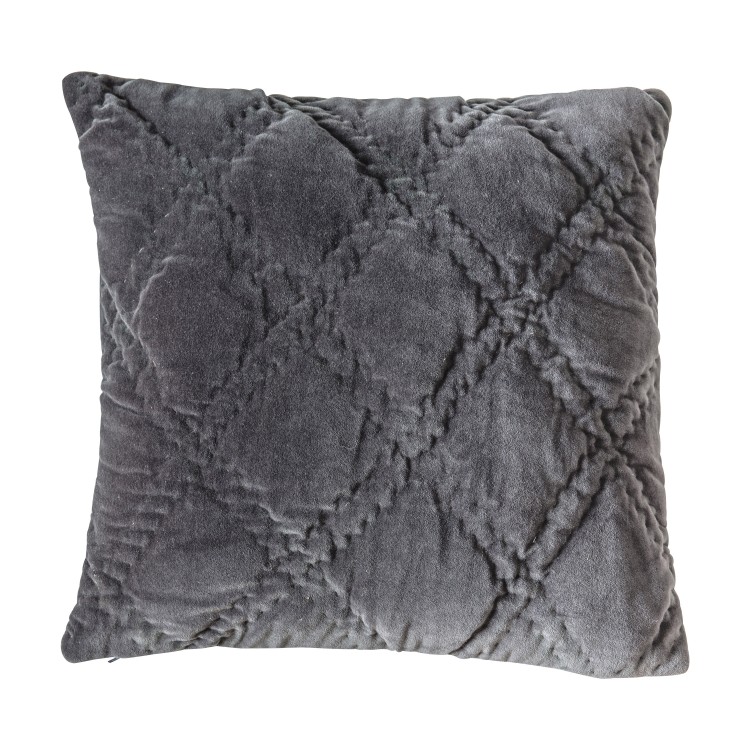 Quilted Diamond Cushion Charcoal