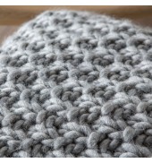 Moss Chunky Knitted Throw Grey