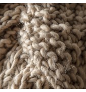 Moss Chunky Knitted Throw Oatmeal