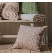 Chenille Embroidered Cushion Taupe