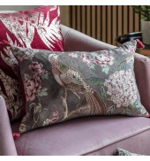 Floral Partridge Tassel Cushion Blush
