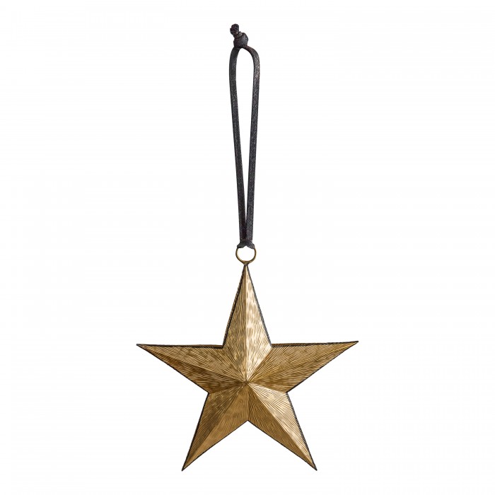Turin Hanging Star Gold/Blk Small