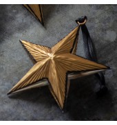 Turin Hanging Star Gold/Blk Small