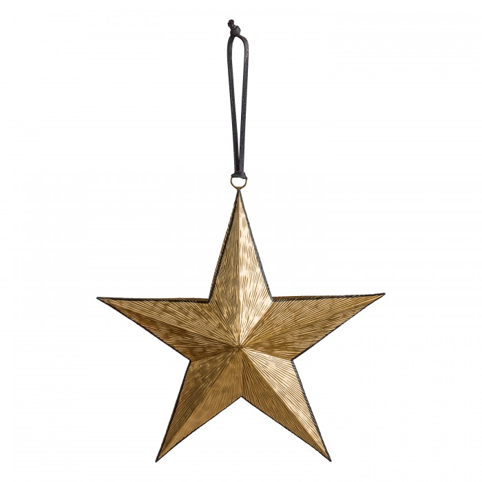 Turin Hanging Star Gold/Blk Medium