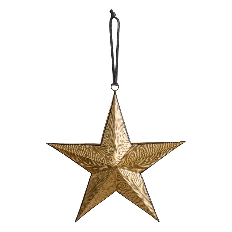 Turin Hanging Star Gold/Blk Medium