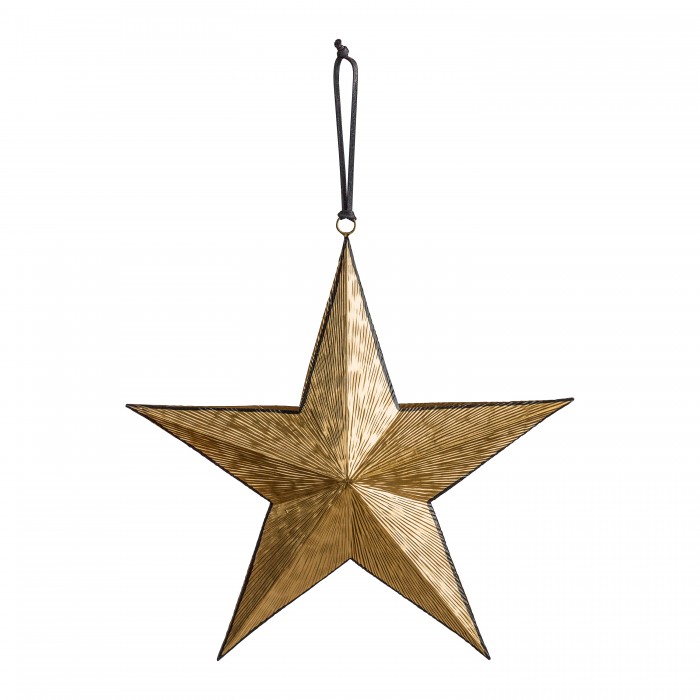 Turin Hanging Star Gold/Blk Large