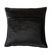 Meto Velvet Oxford Cushion Black