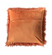 Mongolian Faux Cushion Burnt Orange