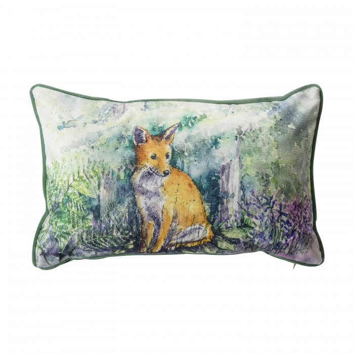 Forest Fox Watercolour Cushion