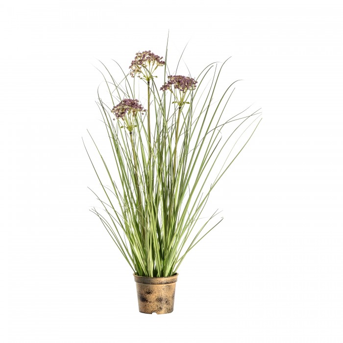 Potted Grass with 3 Heads Green/Red