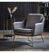Lucca Chair Charcoal Velvet