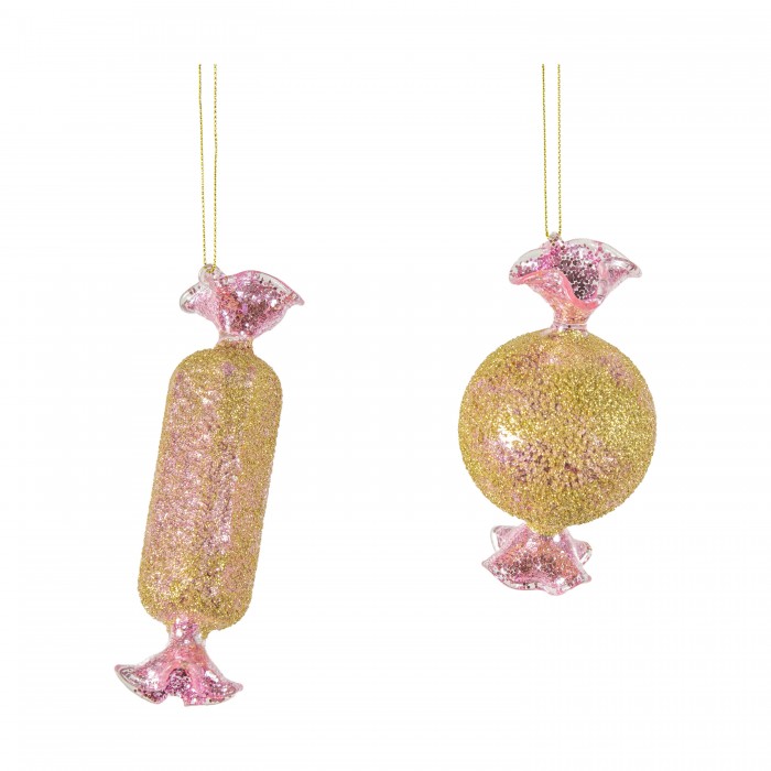 Blush Candy Assorted Baubles Set of 6