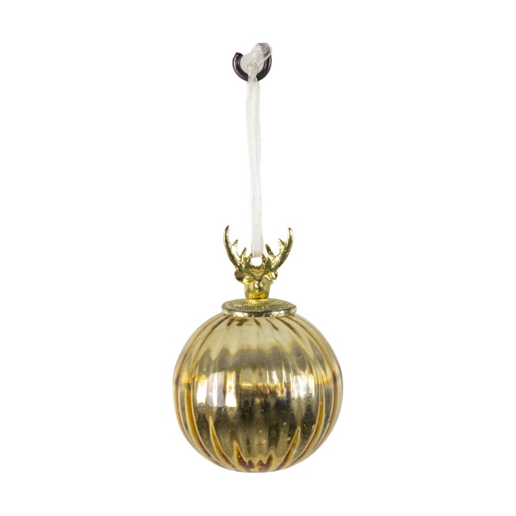 Maurice Stag Baubles Gold (3pk)