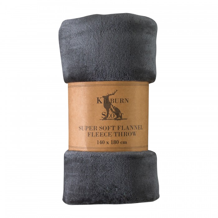 Rolled Flannel Fleece Charcoal