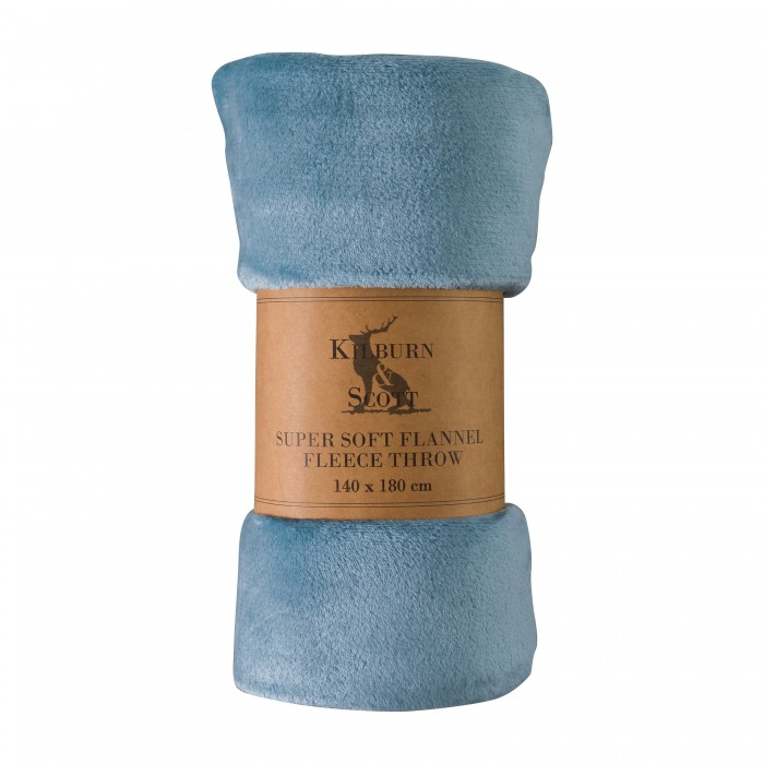 Rolled Flannel Fleece Denim Blue