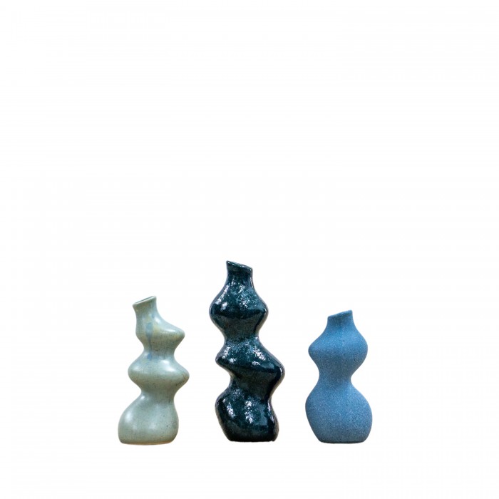 Saburo Vase Medium Set of 3 Blue