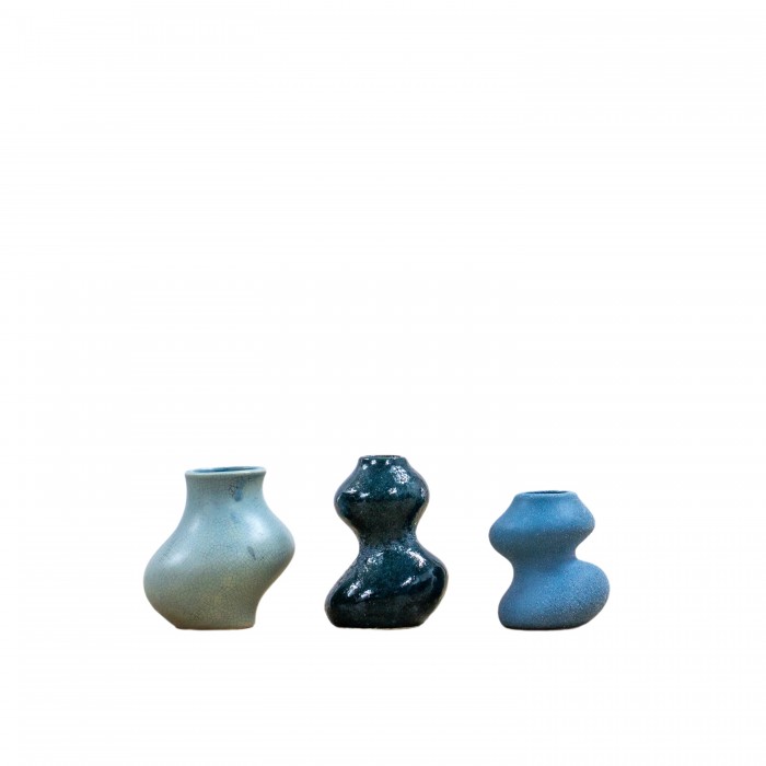 Saburo Vase Small Set of 3 Blue