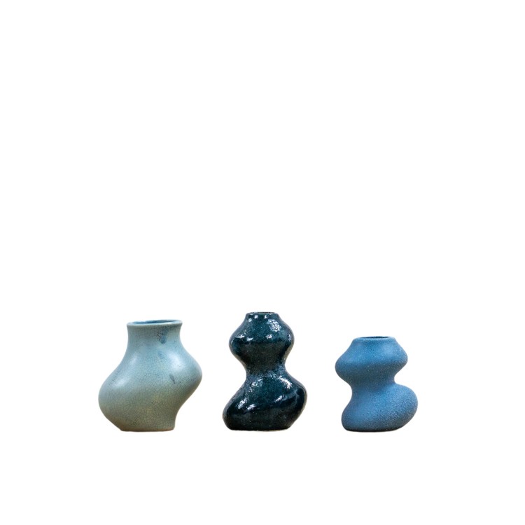 Saburo Vase Small Set of 3 Blue